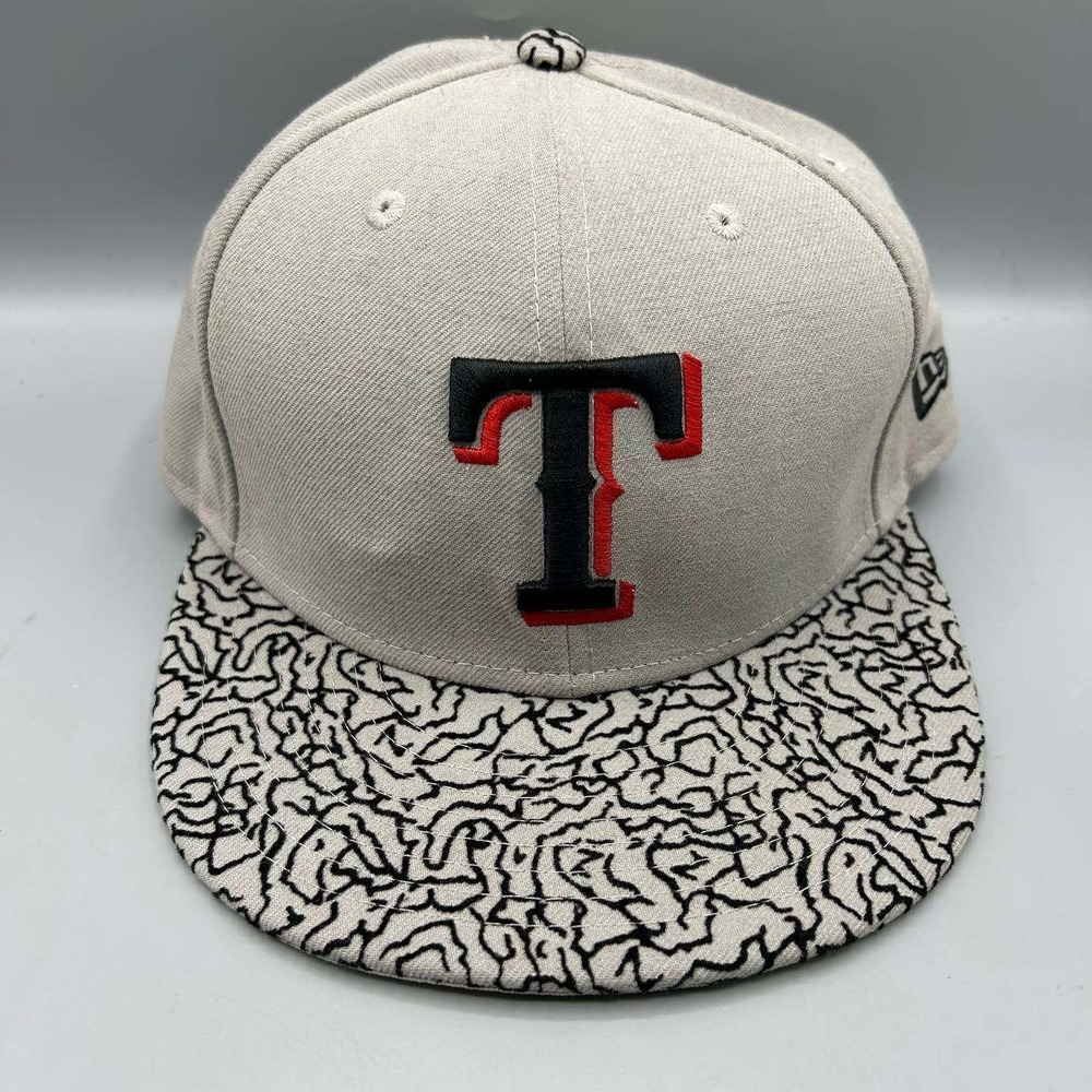 Texas Rangers Hat Men Gray Black Embroidered 9Fifty New Era Snap Back Cap